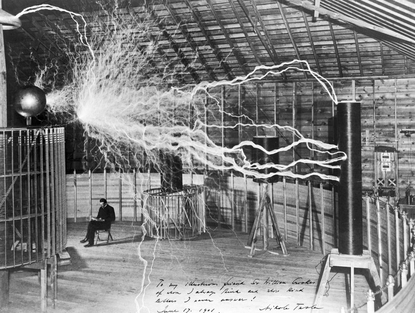 Colorado Springs, 1899: the magnifying transmitter (Dickenson V. Alley, public domain)