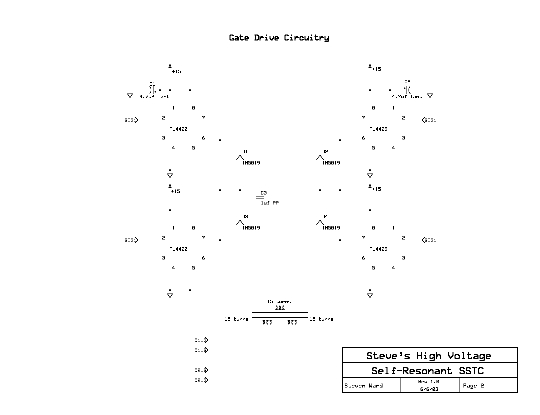 schematic p.2: gate drive into a 15:15:15 GDT